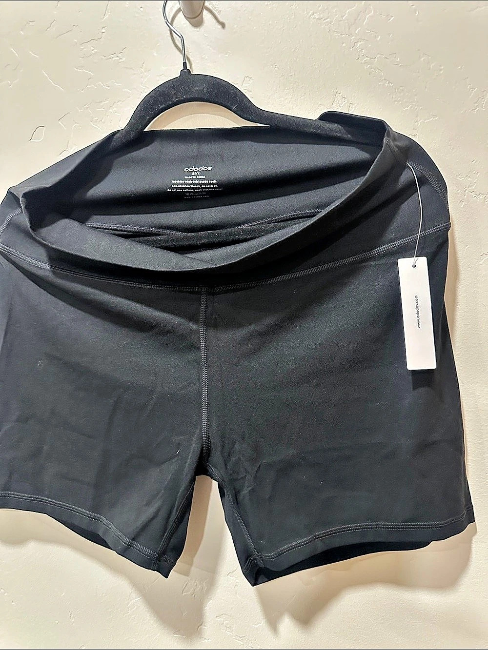 ododos High Waist Biker Shorts Black 2XL. #0047